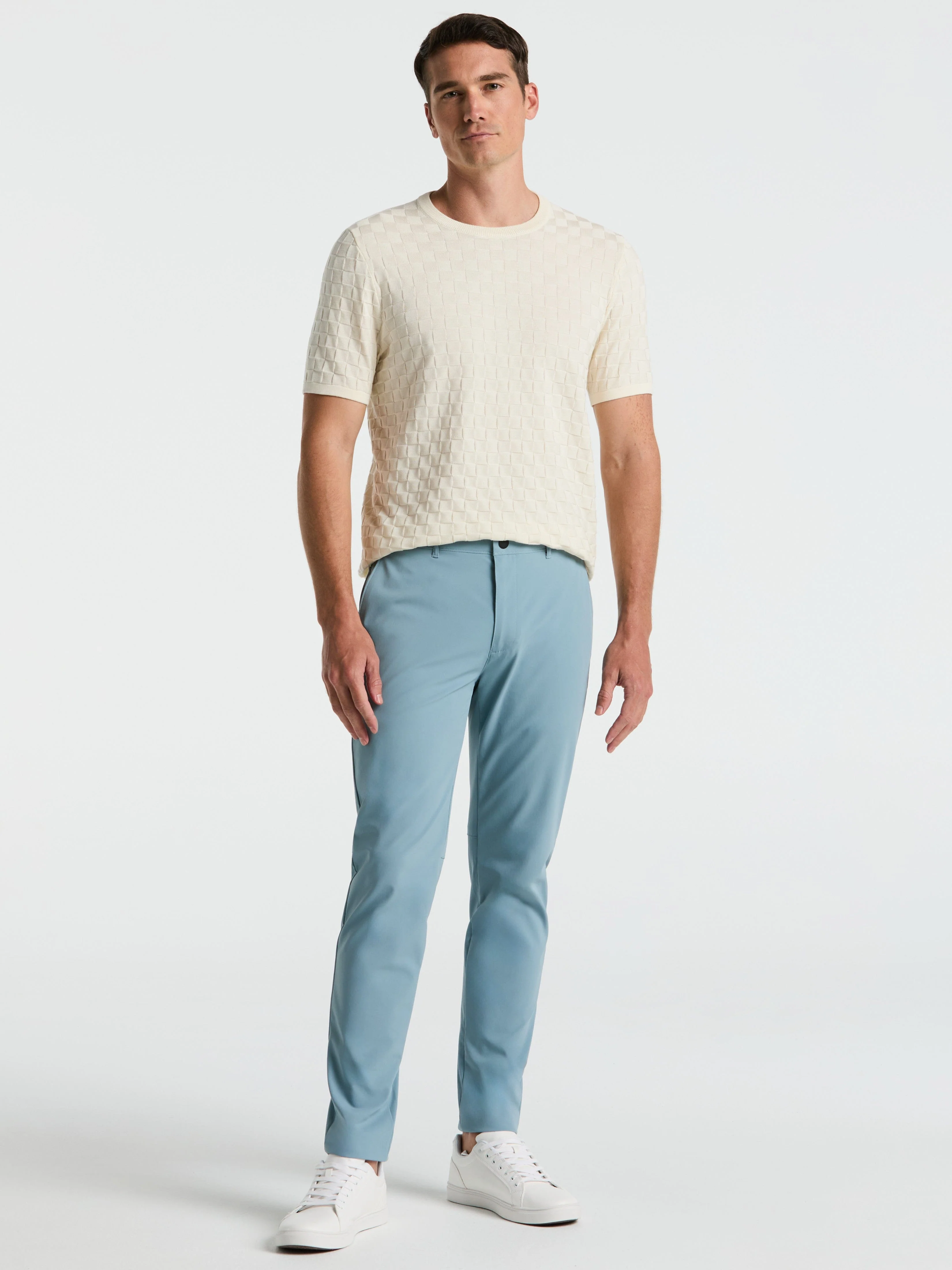 Square Pattern Crew Neck Sweater Tee - Image 18