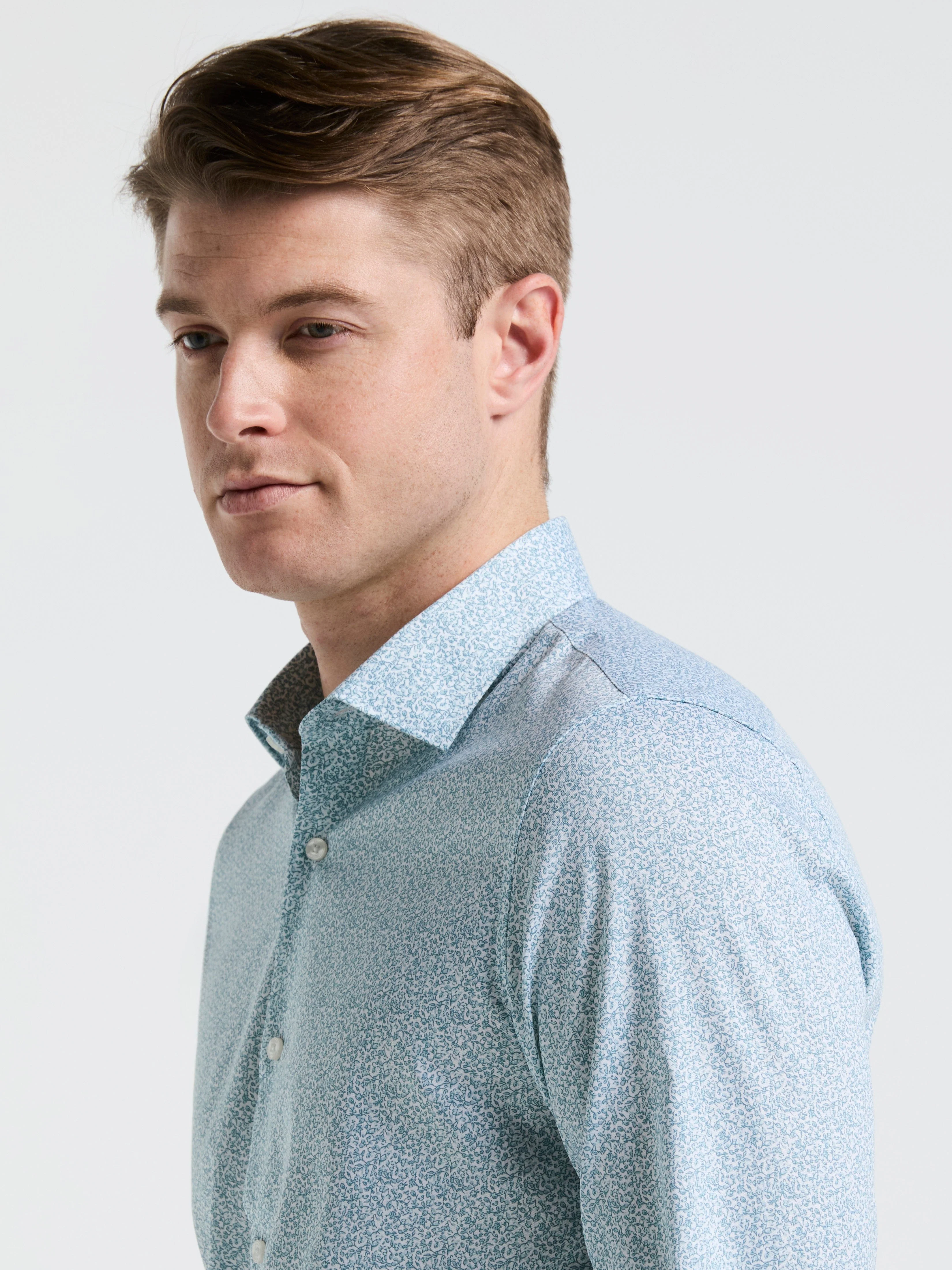 Stretch Floral Print Dress Shirt - Image 3