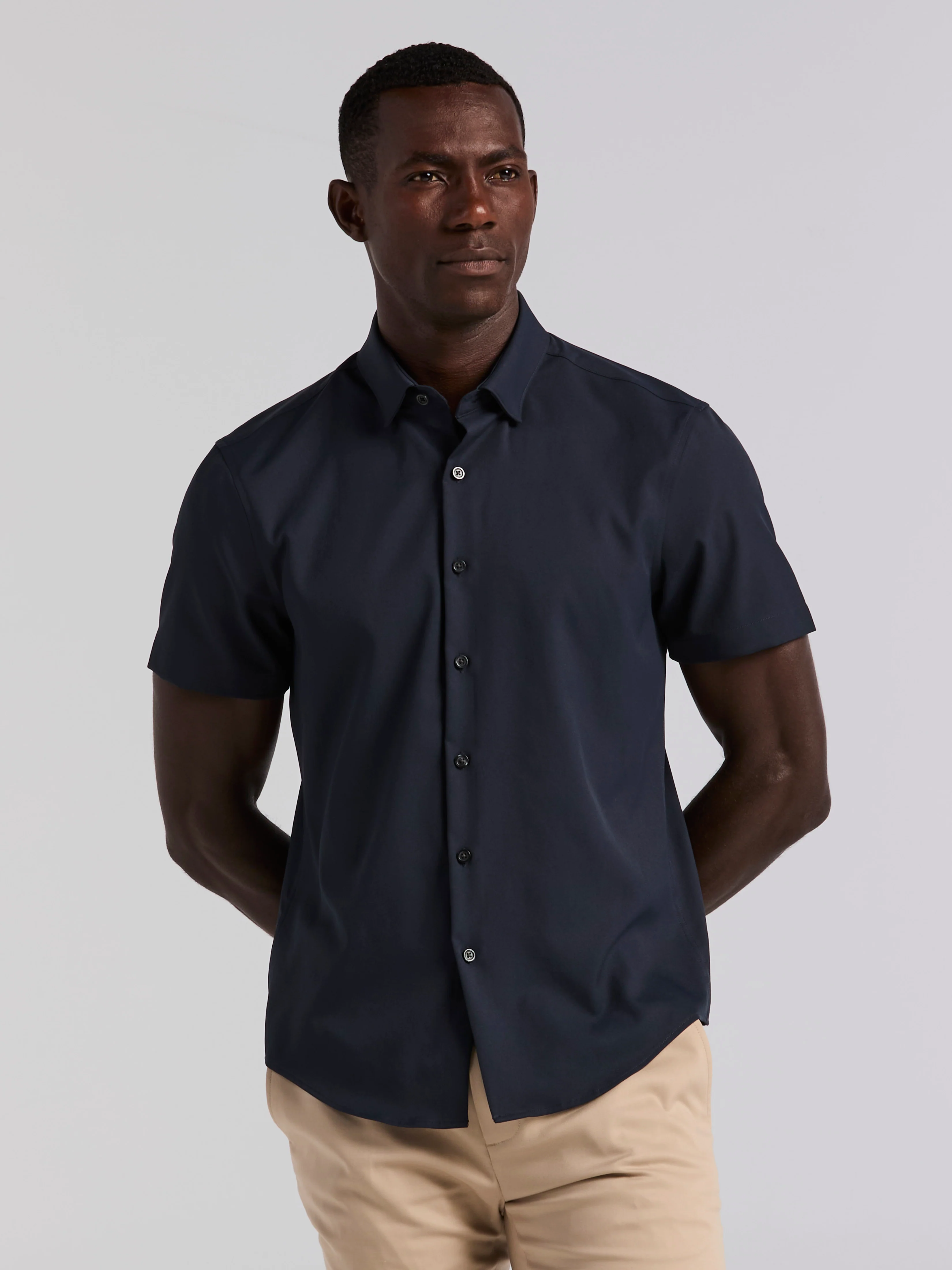 Slim Fit Total Stretch Solid Shirt - Image 10