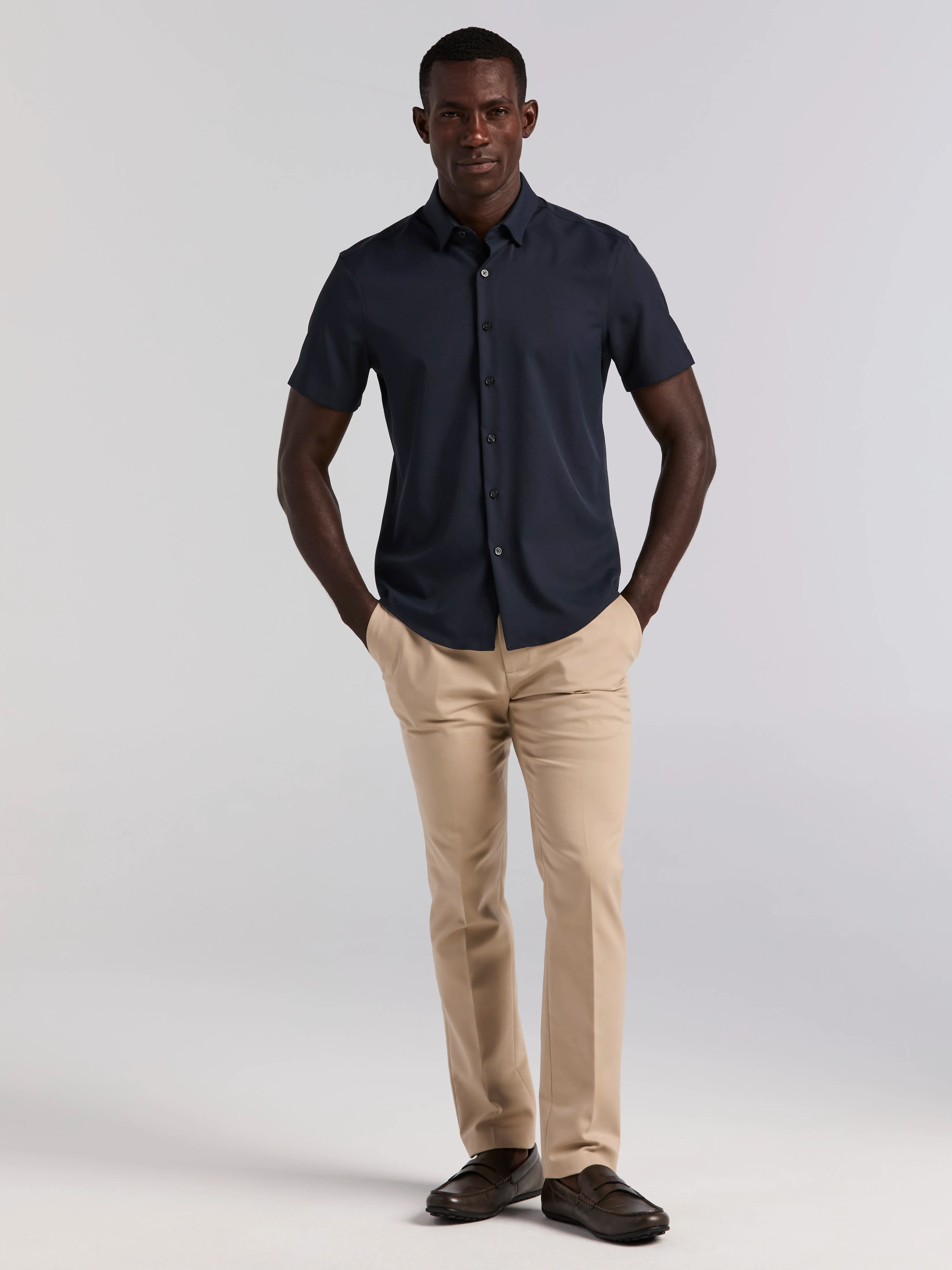 Slim Fit Total Stretch Solid Shirt - Image 12