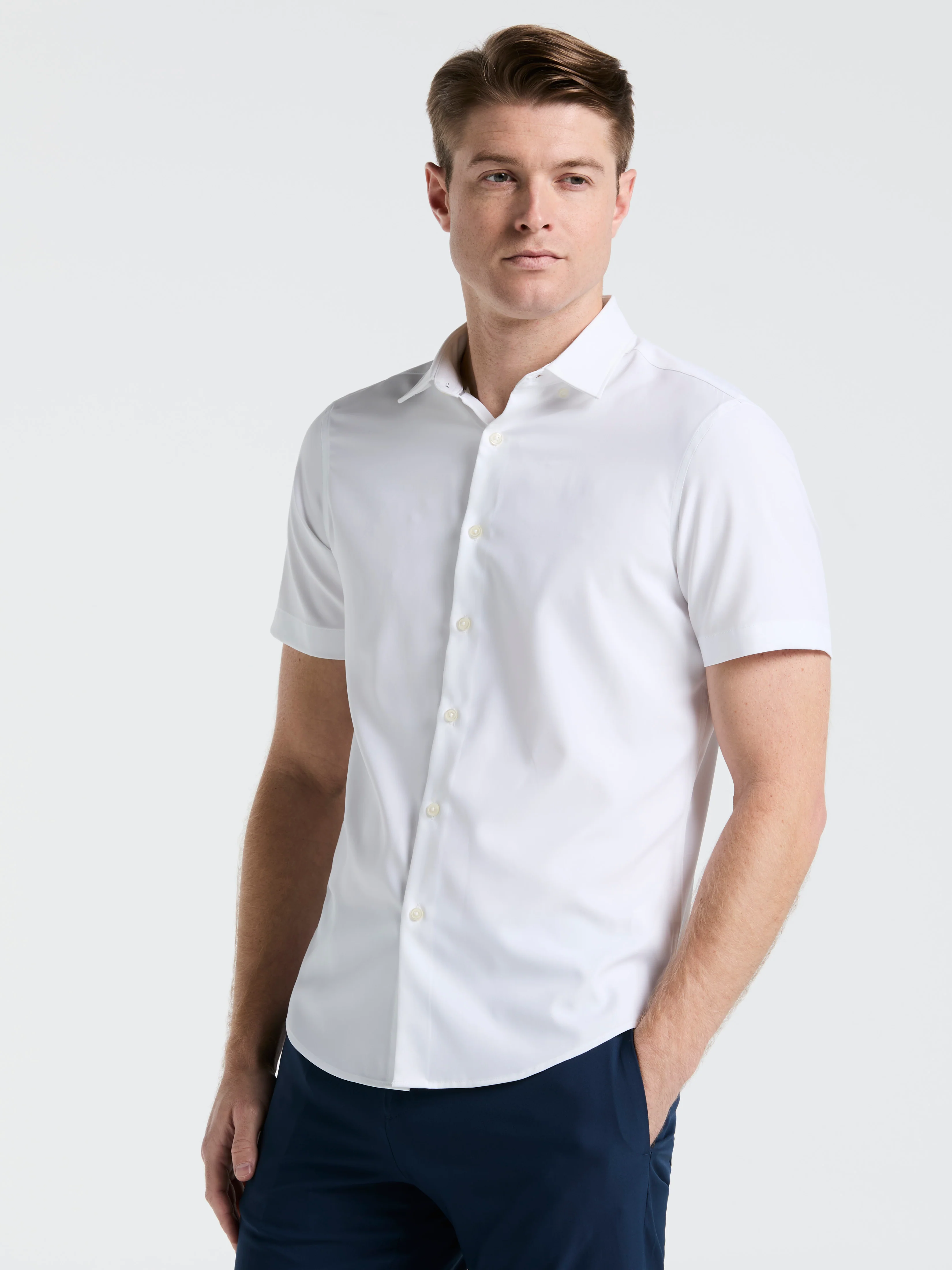 Slim Fit Total Stretch Solid Shirt - Image 13