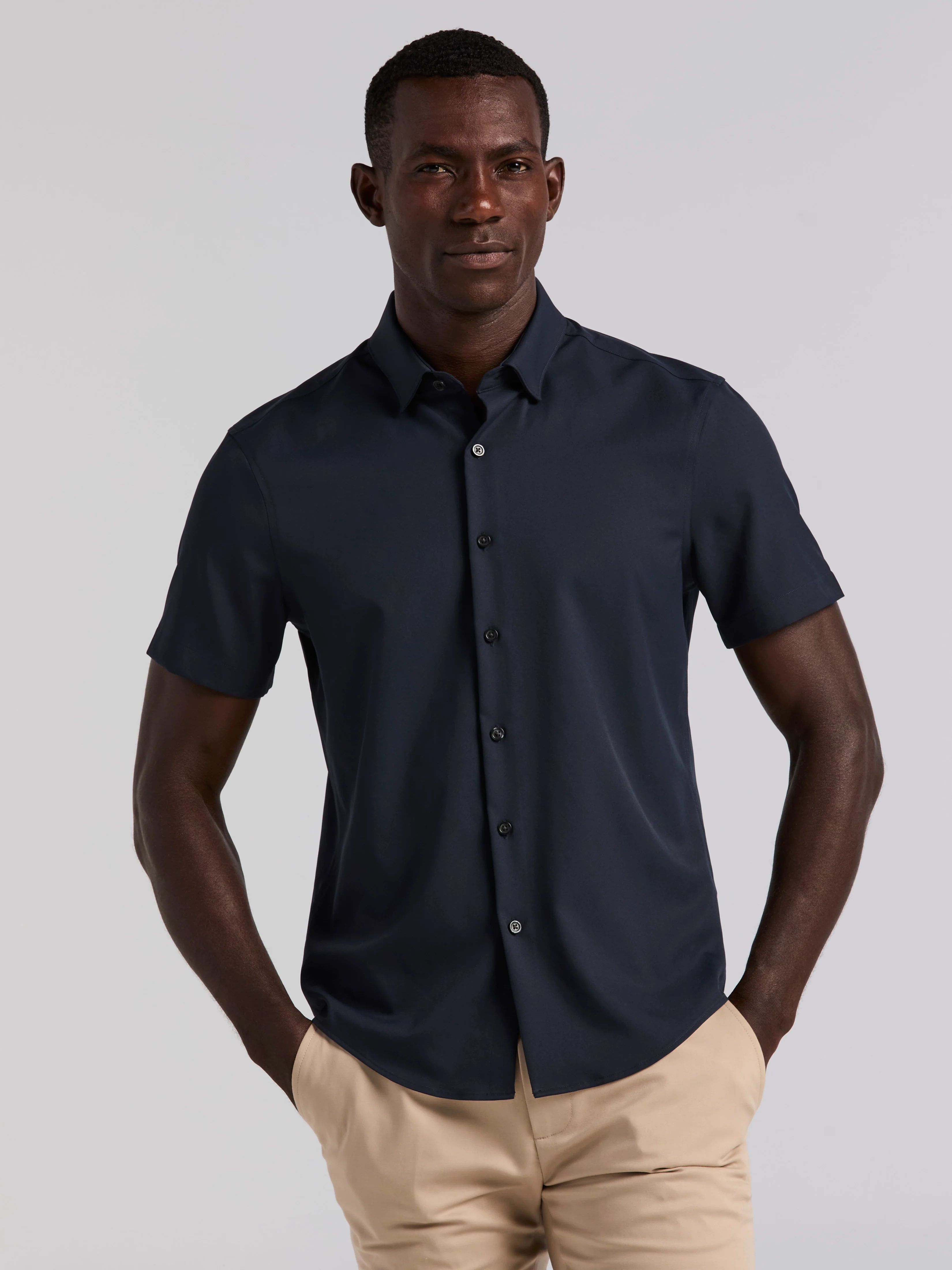 Slim Fit Total Stretch Solid Shirt - Image 8