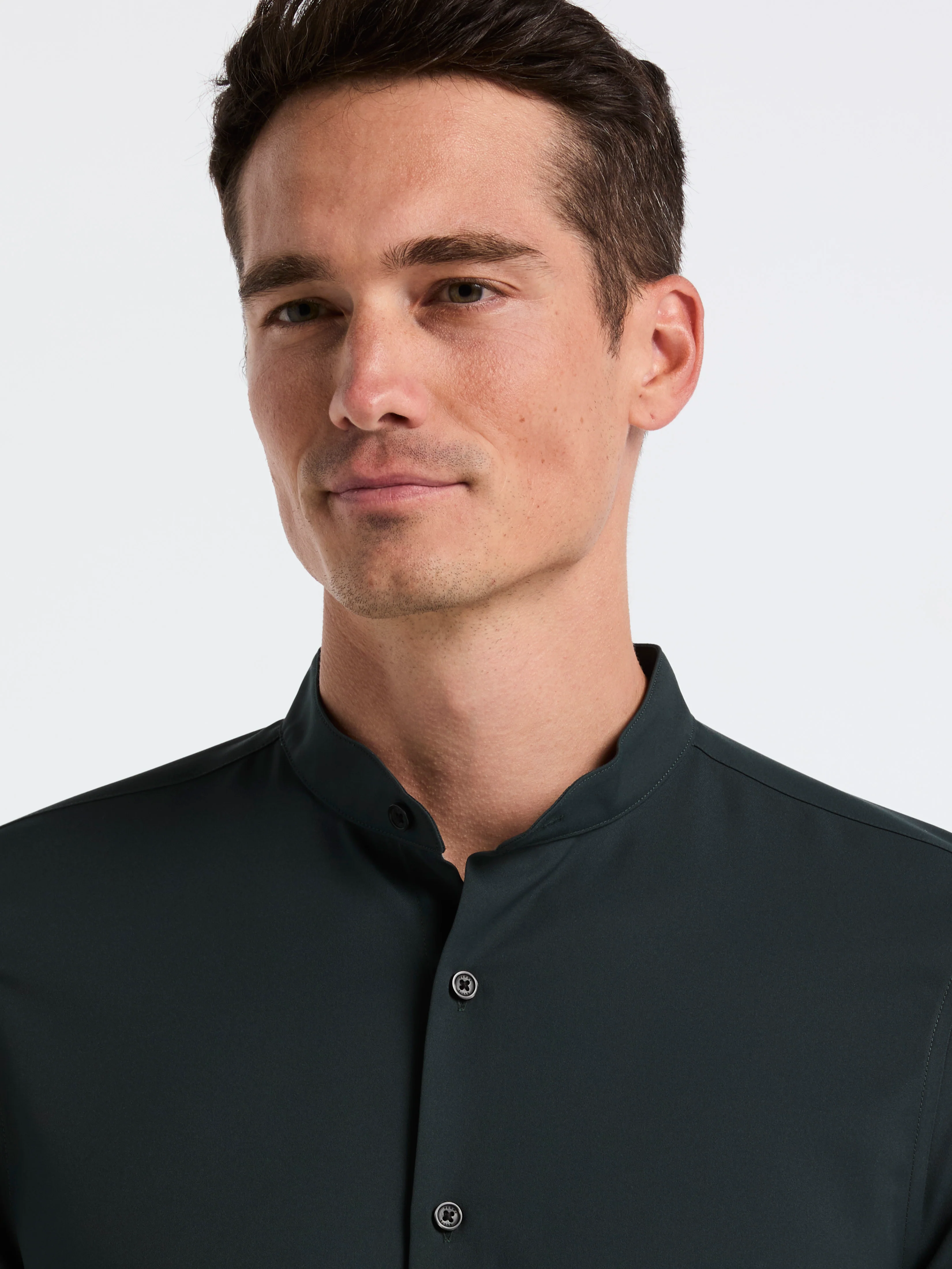Untucked Total Stretch Slim Fit Banded Collar Shirt - Image 12