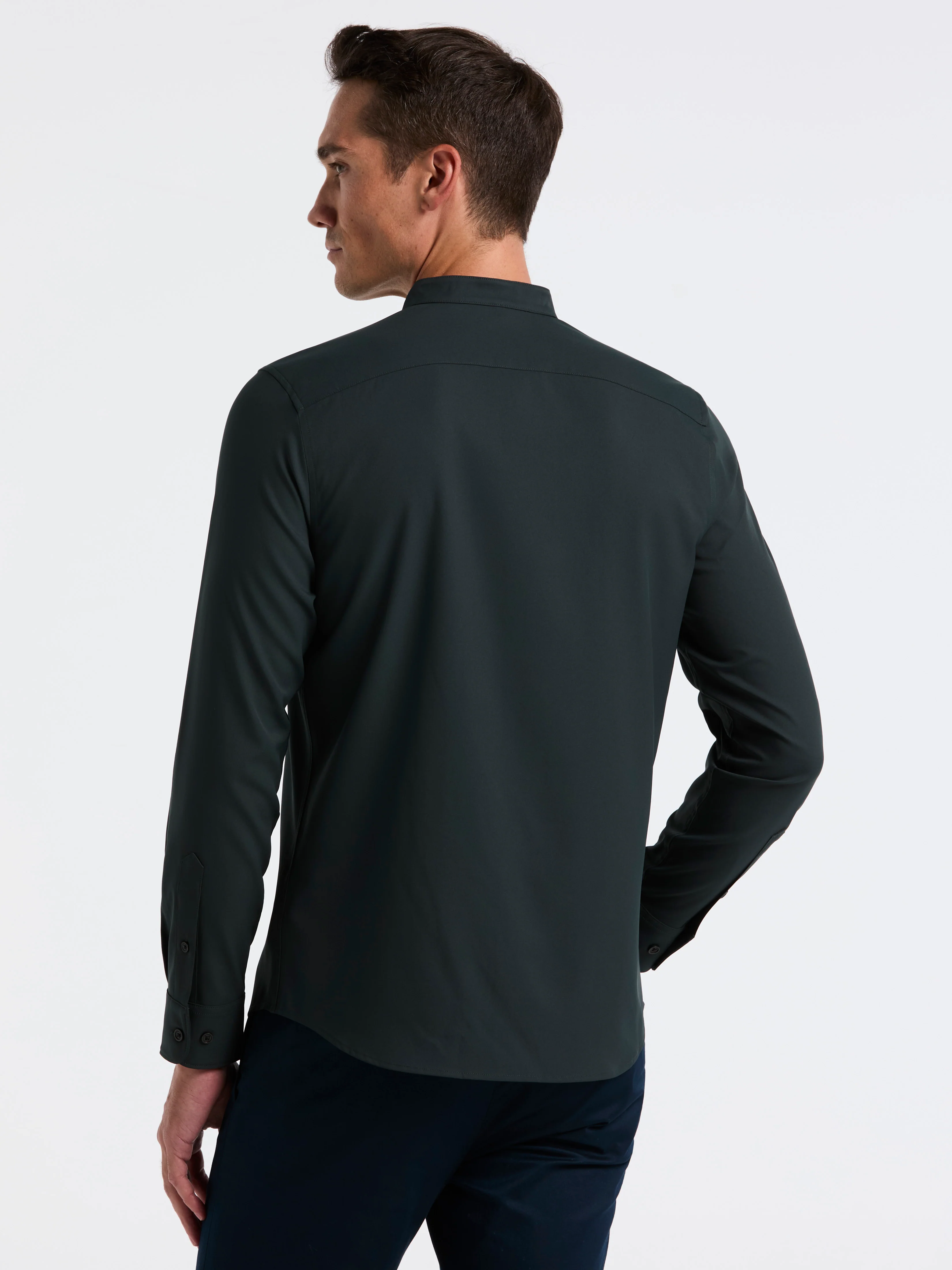 Untucked Total Stretch Slim Fit Banded Collar Shirt - Image 13