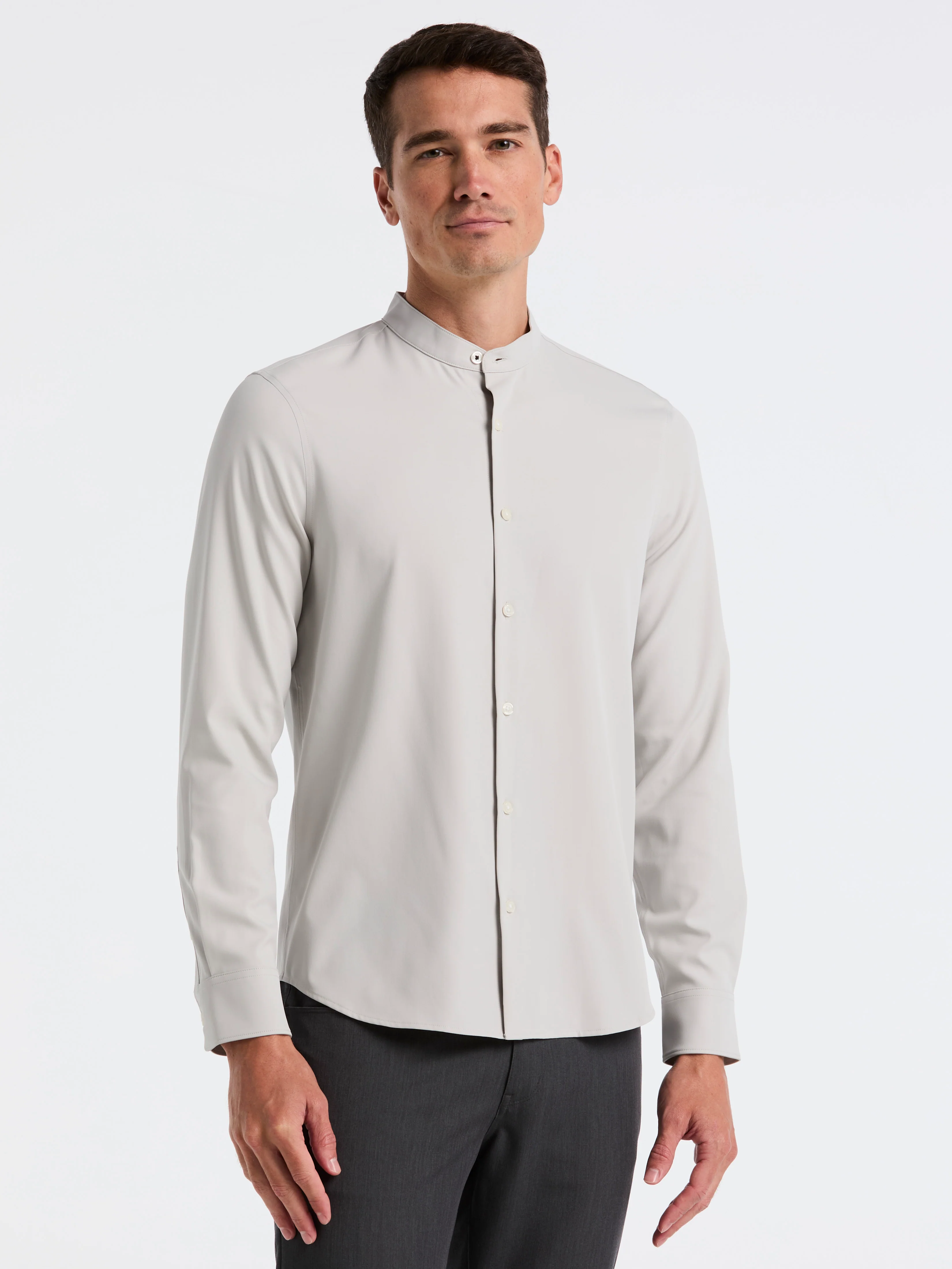 Untucked Total Stretch Slim Fit Banded Collar Shirt - Image 15