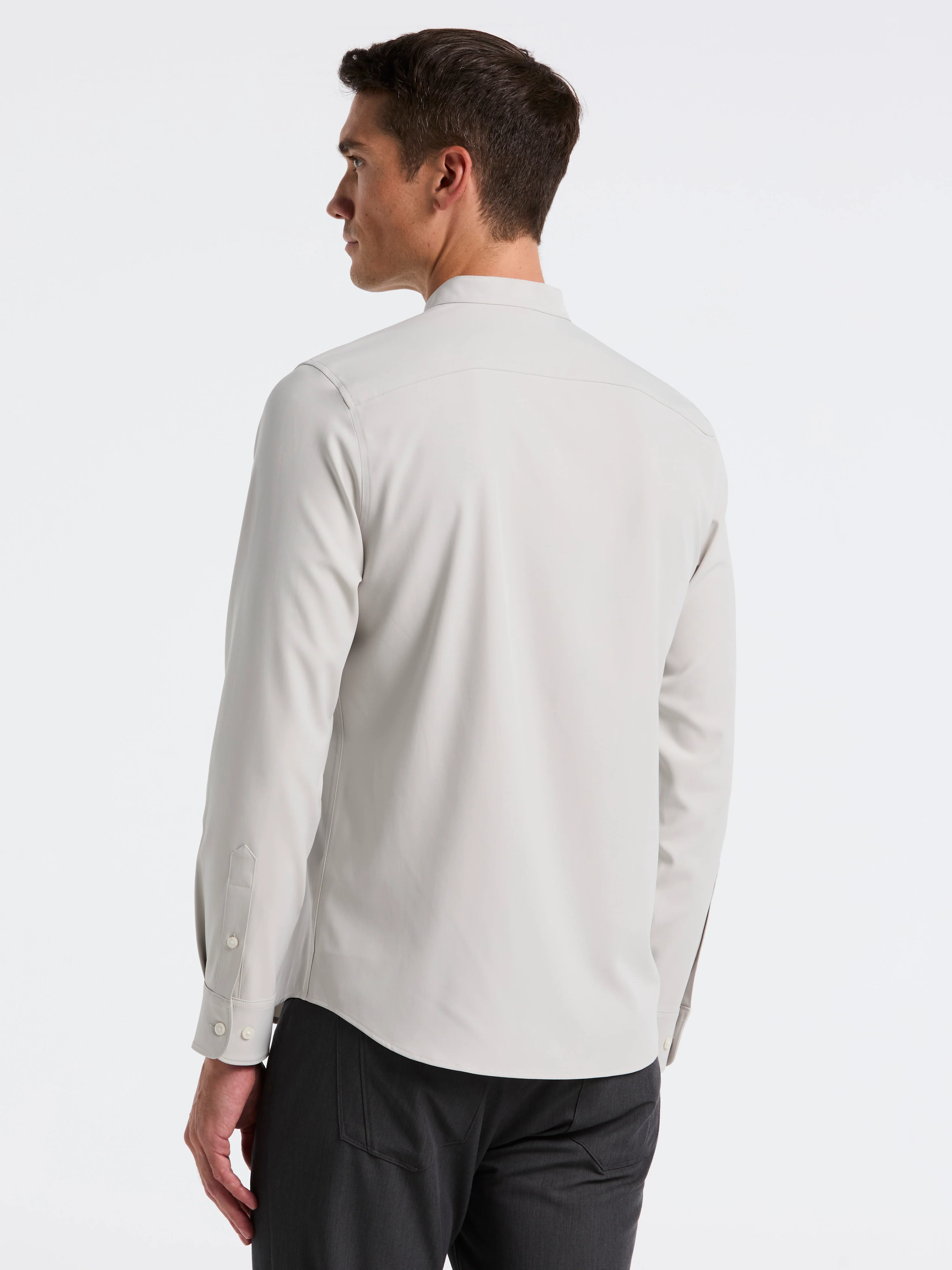 Untucked Total Stretch Slim Fit Banded Collar Shirt - Image 17